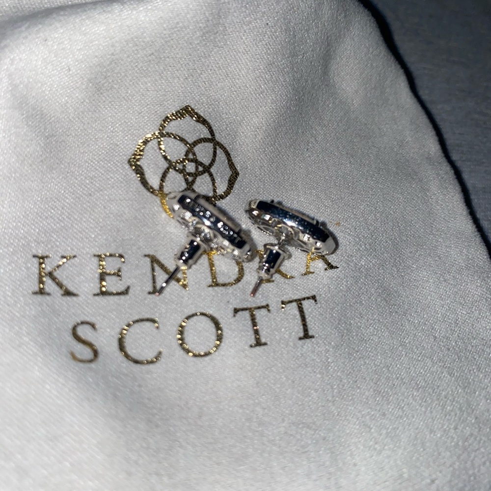 Kendra Scott Earrings Iridescent Drusy Silver